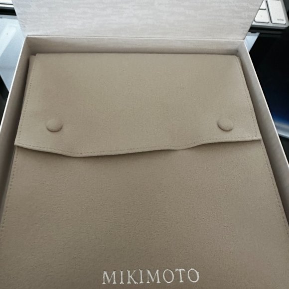 MIKIMOTO 18K Gold Pearl Paperclip Chain Necklace - Picture 5 of 9